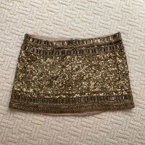 All Saints sequin beaded mini skirt